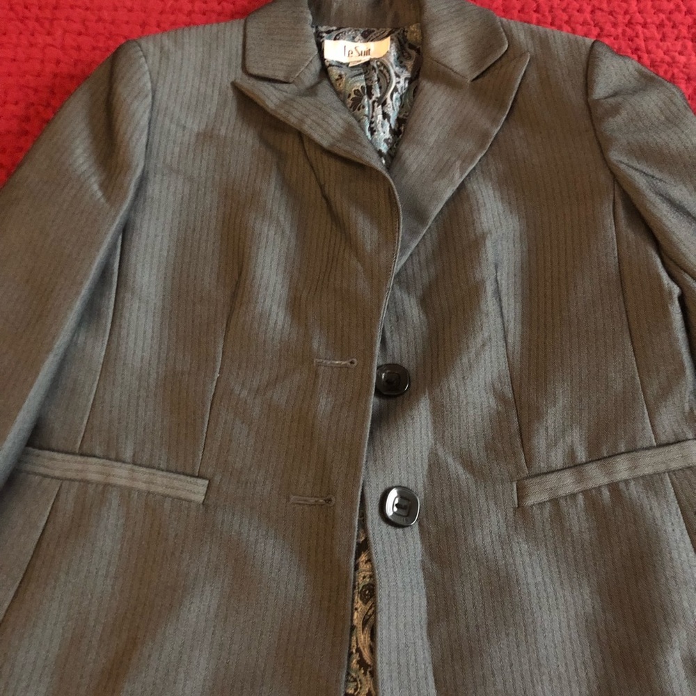 Gray pinstriped blazer size 10